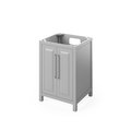 Jeffrey Alexander 24" Grey Cade Vanity, Steel Grey Cultured Marble Vanity Top, undermount rectangle bowl VKITCAD24GRSGR